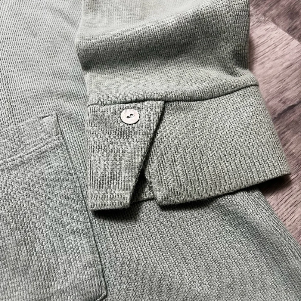 J Jill Sweater Womens V Neck Pullover Green Knit Pocket Casual Size M - Picture 3 of 6